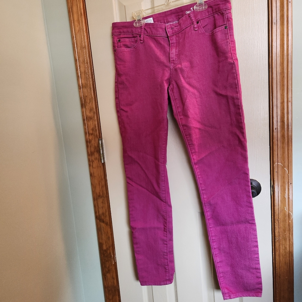Gap Skinny Jeans Raspberry Fuschia Sz 10